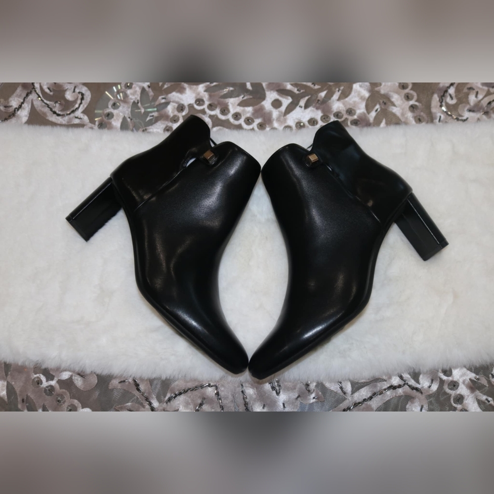 Alfani Women's Paam Blade Heel Dress Booties, Black Smooth, 10M